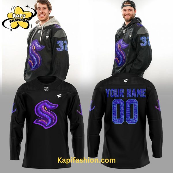 Seattle Kraken Black Hockey History Night Personalized Limited Edition Jersey 2