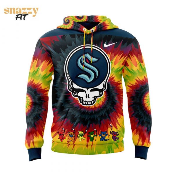 Seattle Kraken Grateful Dead Night Skull Hoodie 1