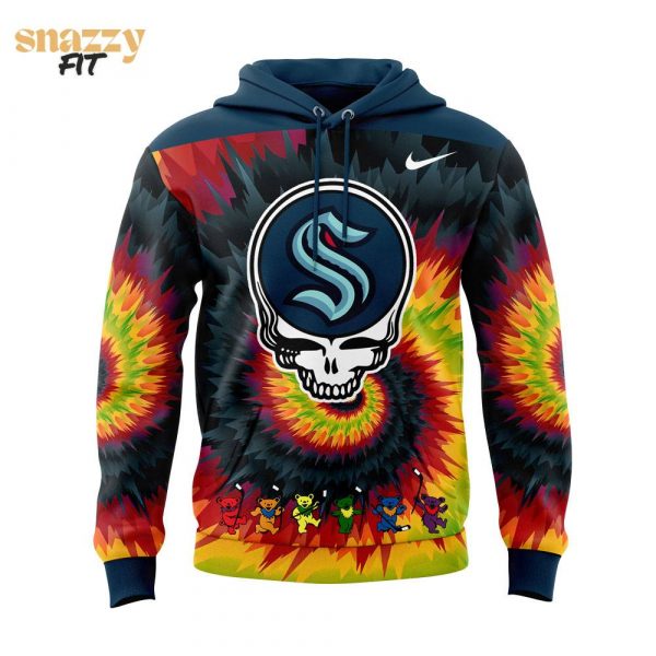 Seattle Kraken Grateful Dead Night Skull Hoodie 2