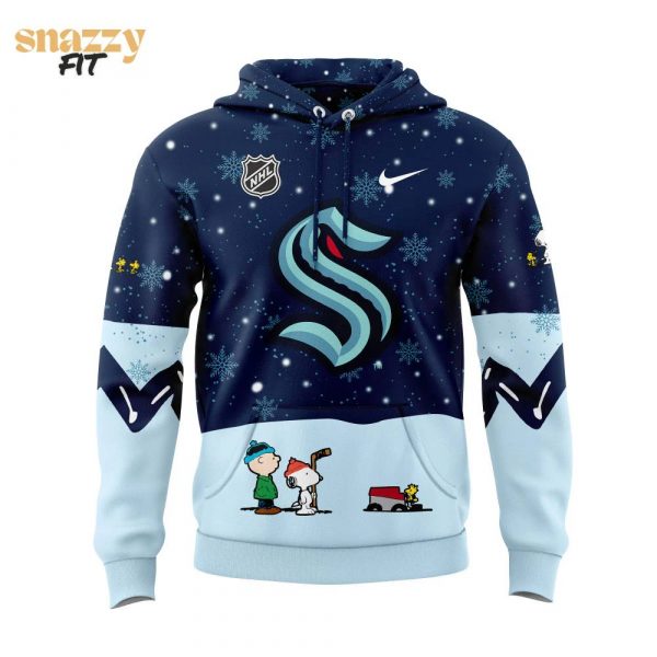 Seattle Kraken Peanuts vs Snoopy Night Nike Hoodie