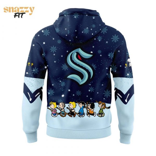 Seattle Kraken Peanuts vs Snoopy Night Nike Hoodie 3