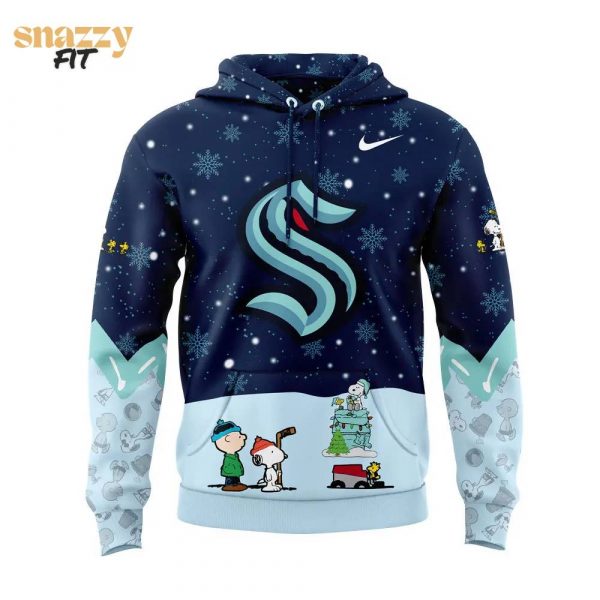 Seattle Kraken Peanuts vs Snoopy Night Nike Hoodie Set V1