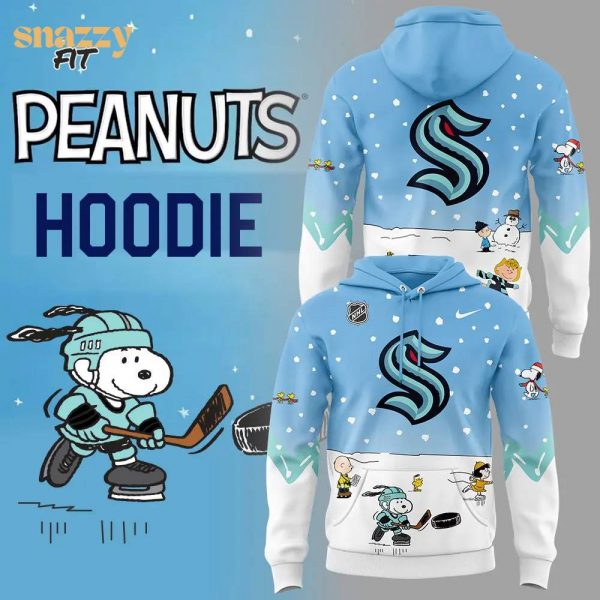 Seattle Kraken Peanuts vs Snoopy Night Nike Hoodie Set V2