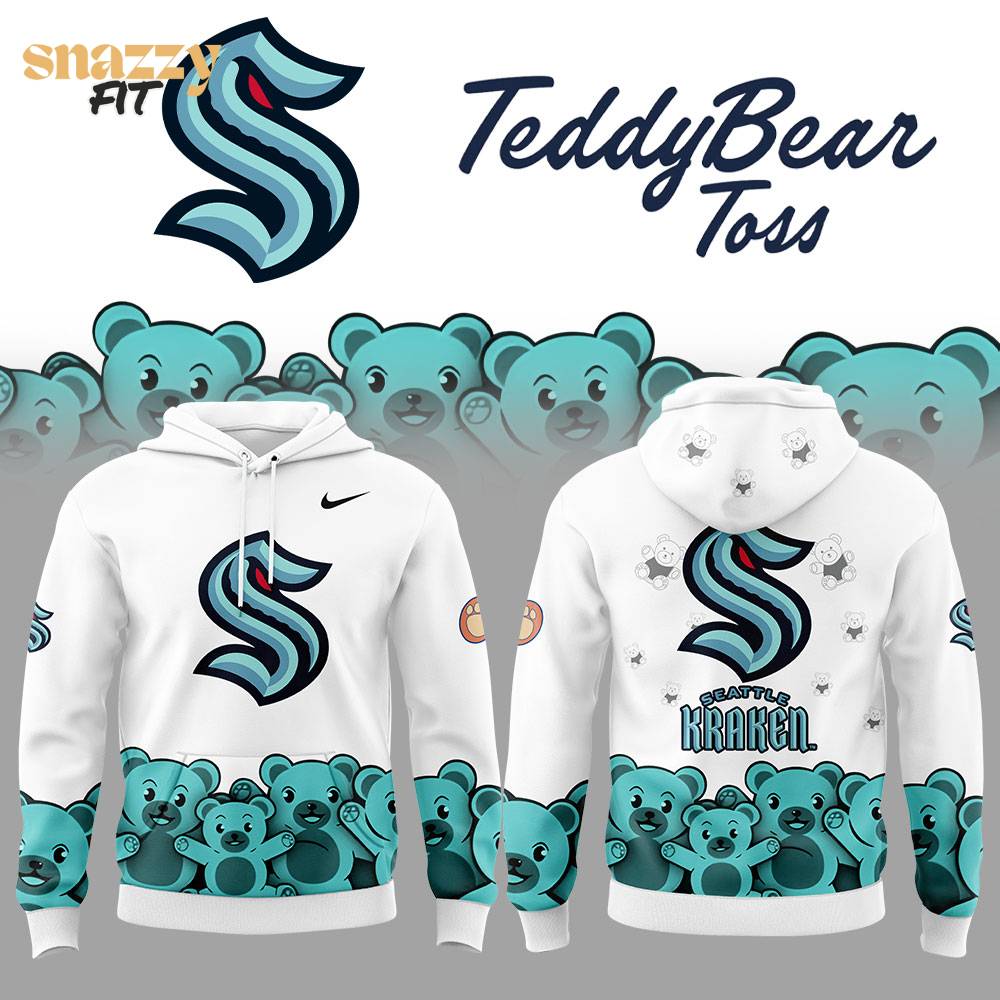 Seattle Kraken Teddy Bear Toss Nike Hoodie Seattle Kraken Teddy Bear Toss Nike Hoodie