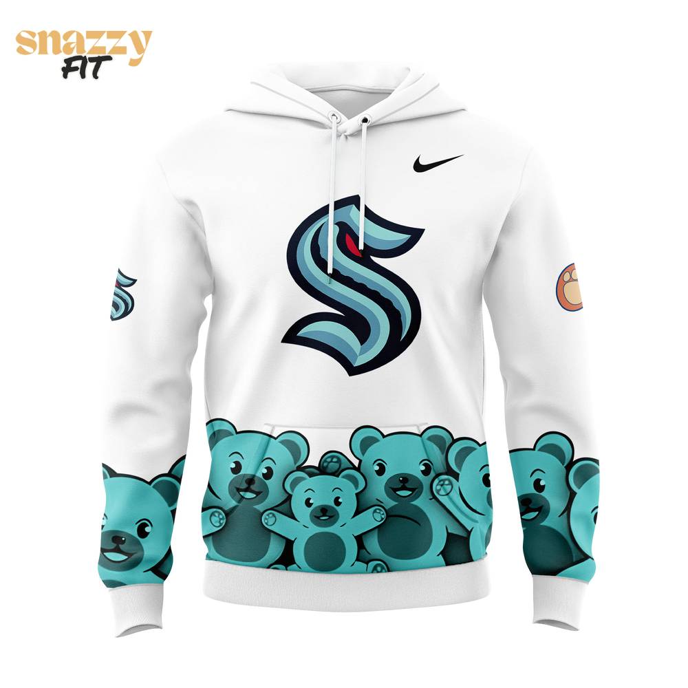 Seattle Kraken Teddy Bear Toss Nike Hoodie Seattle Kraken Teddy Bear Toss Nike Hoodie