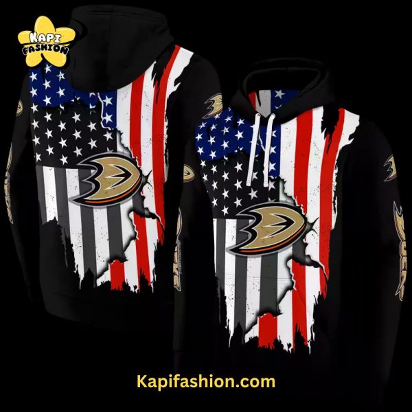 Anaheim Ducks American Pride Black Hoodie