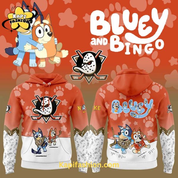 Anaheim Ducks Bluey and Bingo Hoodie