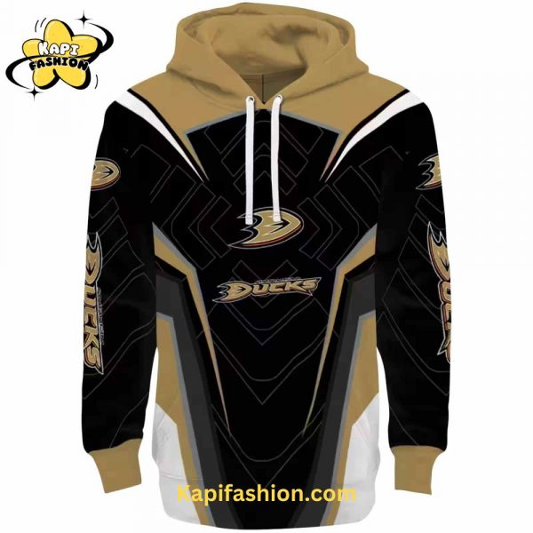 Anaheim Ducks Futuristic Pattern Gold Black Hoodie