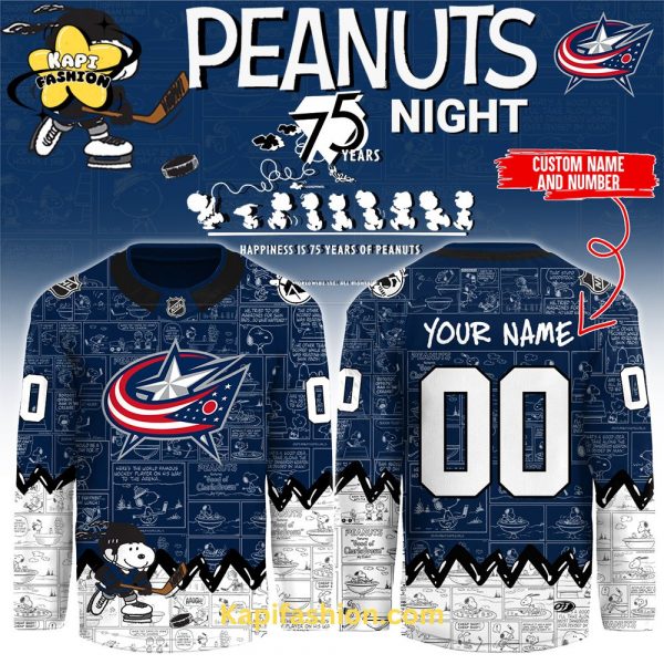 Columbus Blue Jackets Jersey Peanuts 2025