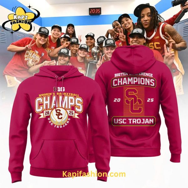 Limited Edition 2025 USC Trojans NCAA Women’s Regular Season Champions Big Ten Locker Room Hoodie