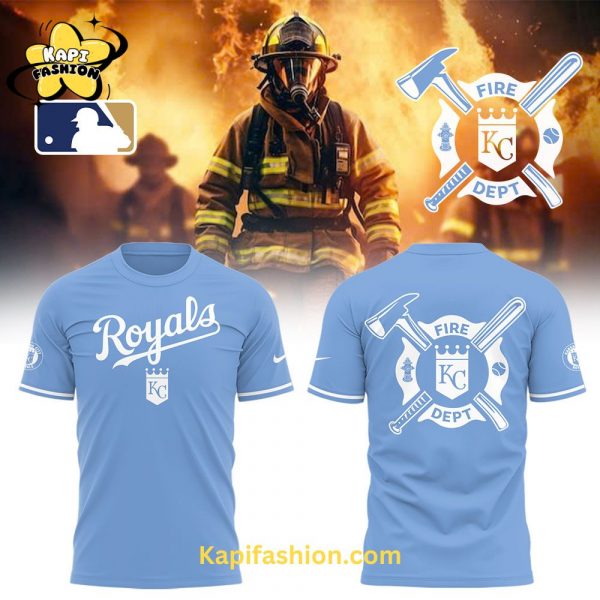 Kansas City Royals Firefighter Appreciation Night Blue Tshirt