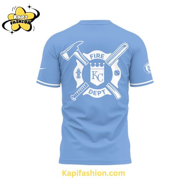 Kapifashion2FKansas City Royals Firefighter Appreciation Night Blue Tshirt 3.jpg