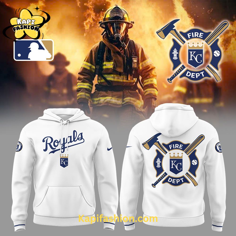 Kansas City Royals Firefighter Appreciation Night White Hoodie Kansas City Royals Firefighter Appreciation Night White Hoodie