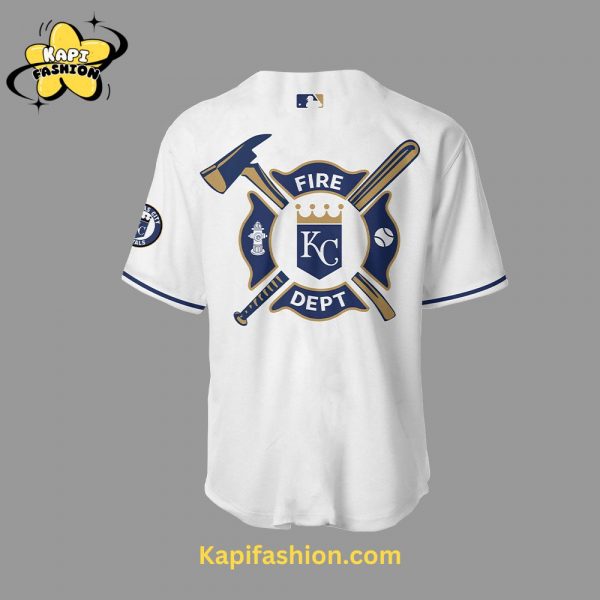 Kapifashion2FKansas City Royals Firefighter Appreciation Night White Jersey 3.jpg