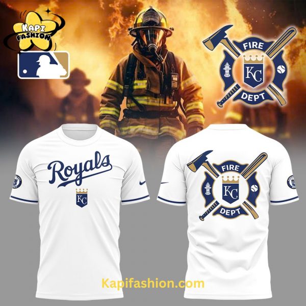 Kansas City Royals Firefighter Appreciation Night White Tshirt