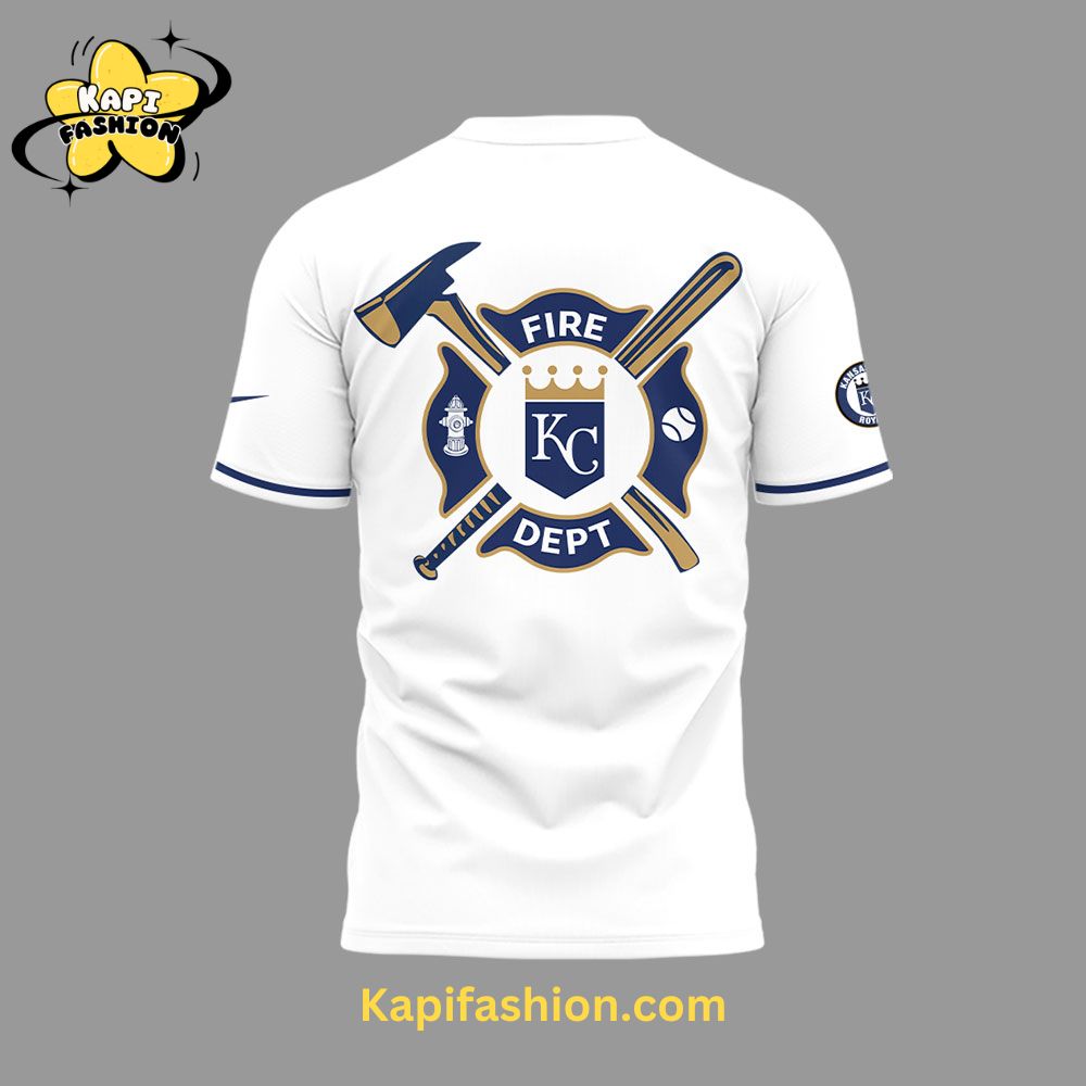 Kansas City Royals Firefighter Appreciation Night White Tshirt Kansas City Royals Firefighter Appreciation Night White Tshirt
