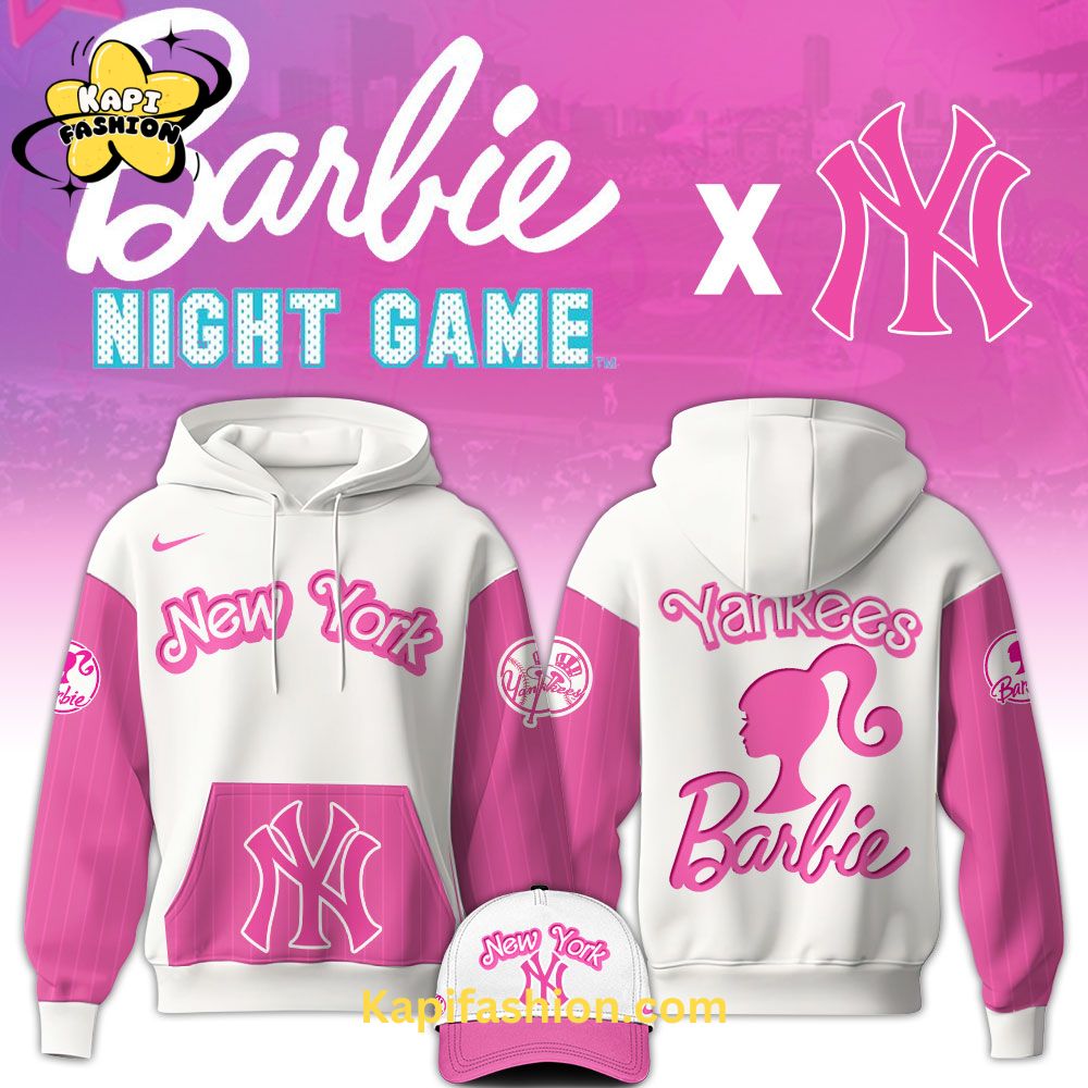 New York Yankees MLB x Barbie Night Game Limited Edition Hoodie 2025 New York Yankees MLB x Barbie Night Game Limited Edition Hoodie 2025