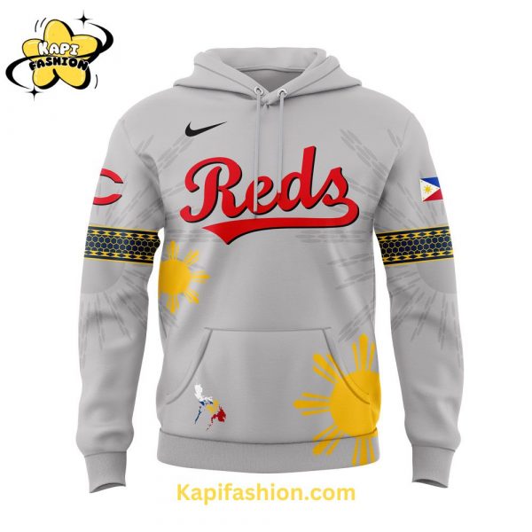 Cincinnati Reds Filipino Heritage Night Grey Hoodie