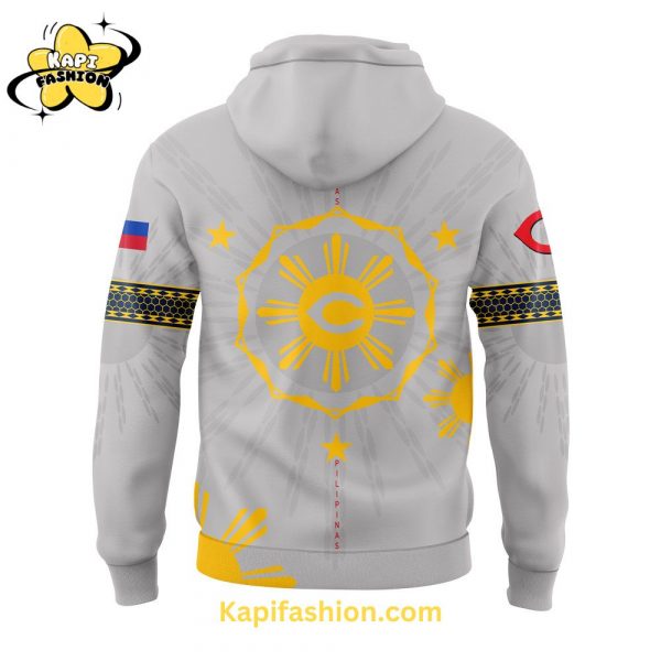 Kapifashion2FCincinnati Reds Filipino Heritage Night Grey Hoodie 3.jpg