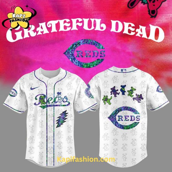 Cincinnati Reds Grateful Dead Night Jersey V2