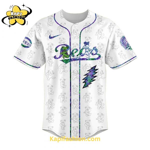 Cincinnati Reds Grateful Dead Night Jersey V2