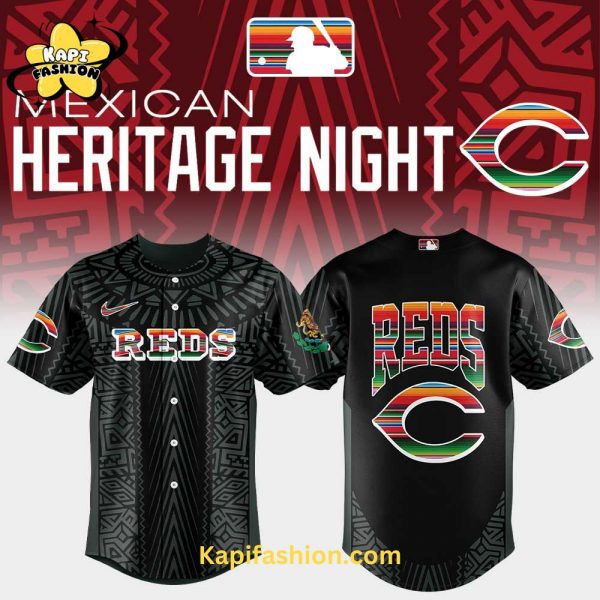 Cincinnati Reds Mexican Heritage Night New Black Jersey