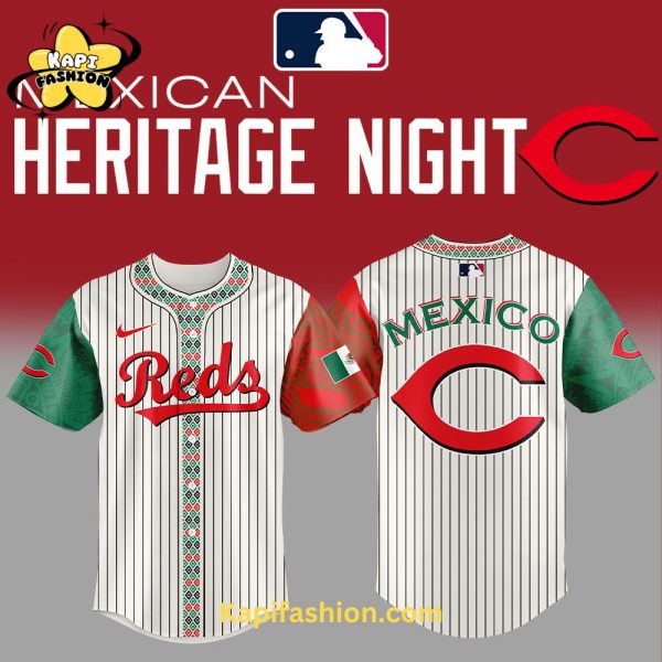 Cincinnati Reds Mexican Heritage Night Striped Jersey