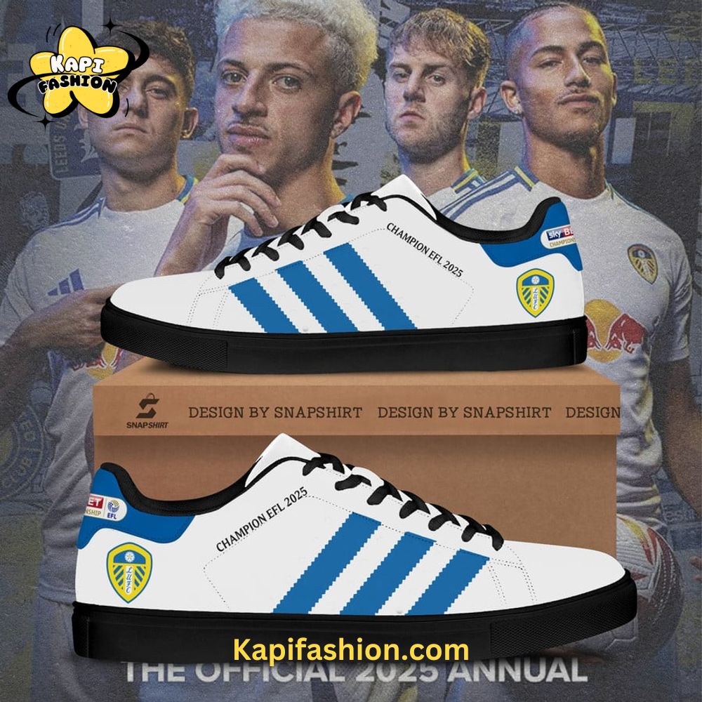 Leeds United New Limited Edition Champions EFL 2025 Black Stan Smith Leeds United New Limited Edition Champions EFL 2025 Black Stan Smith