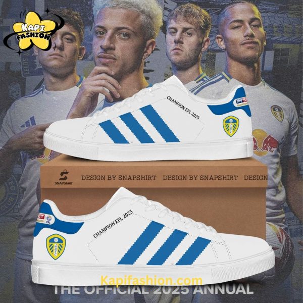 Leeds United New Limited Edition Champions EFL 2025 White Stan Smith