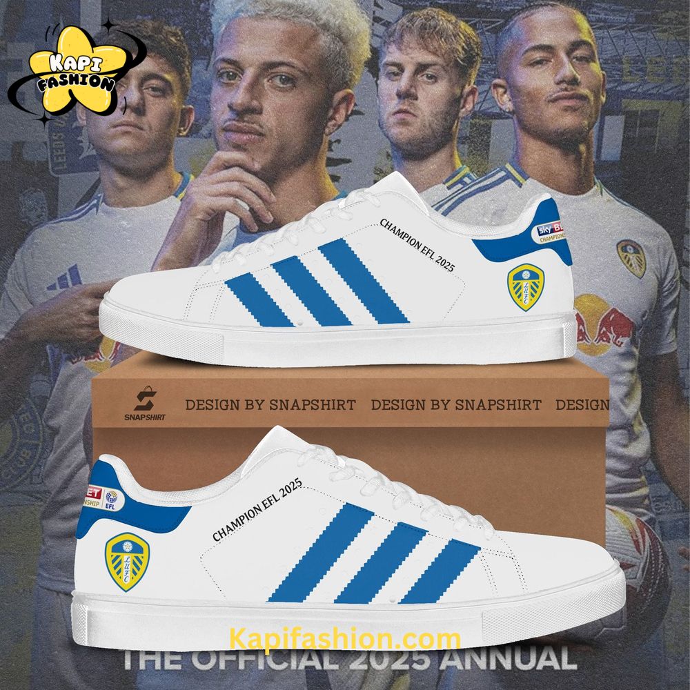 Leeds United New Limited Edition Champions EFL 2025 White Stan Smith Leeds United New Limited Edition Champions EFL 2025 White Stan Smith