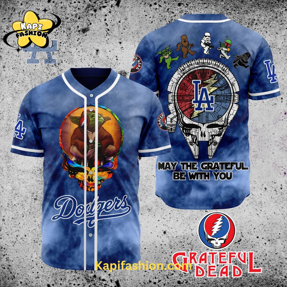 Los Angeles Dodgers Star Wars x Grateful Dead Jersey Los Angeles Dodgers Star Wars x Grateful Dead Jersey