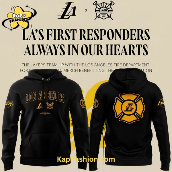 Los Angeles Lakers LA First Responders Always in Our Heart Hoodie