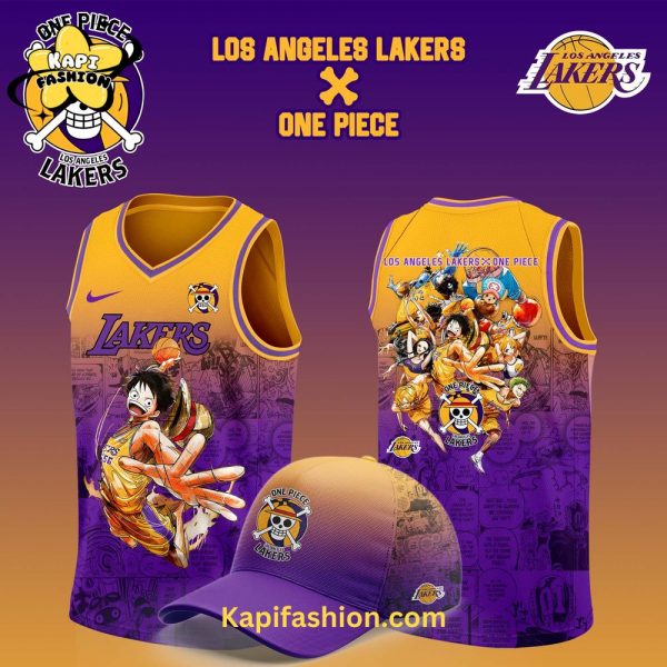 Los Angeles Lakers x Monkey D. Luffy One Piece the Straw Hat Pirates Jersey V2