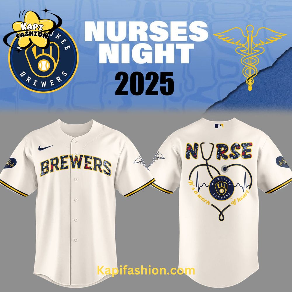 Milwaukee Brewers NURSES NIGHT White Baseball Jersey Milwaukee Brewers NURSES NIGHT White Baseball Jersey
