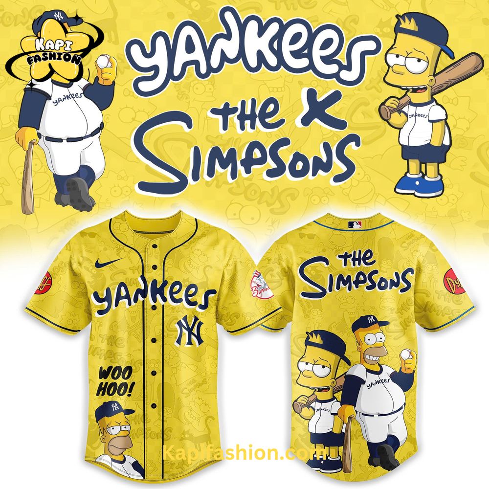New York Yankees The Simpsons Heritage Yellow Jersey New York Yankees The Simpsons Heritage Yellow Jersey
