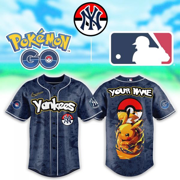 New York Yankees Pokemon Go Pikachu Jersey