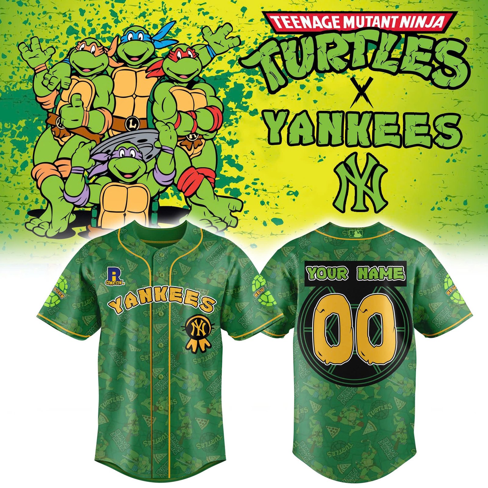 New York Yankees Turtle Powered RI Comic Jersey New York Yankees Turtle Powered RI Comic Jersey