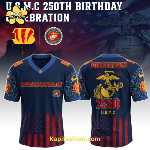 Cincinnati Bengals US U.S.M.C 250th Birthday Limited Edition Jersey