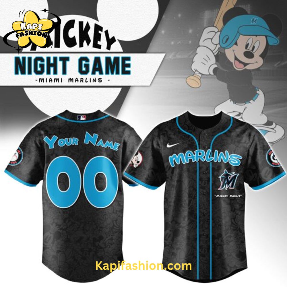Miami Marlins Mickey Mouse Night Game Jersey Miami Marlins Mickey Mouse Night Game Jersey