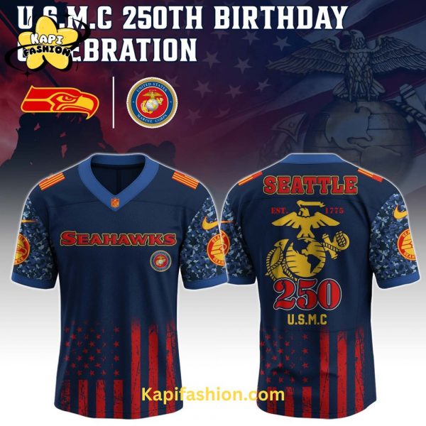 Seattle Seahawks US U.S.M.C 250th Birthday Limited Edition Jersey