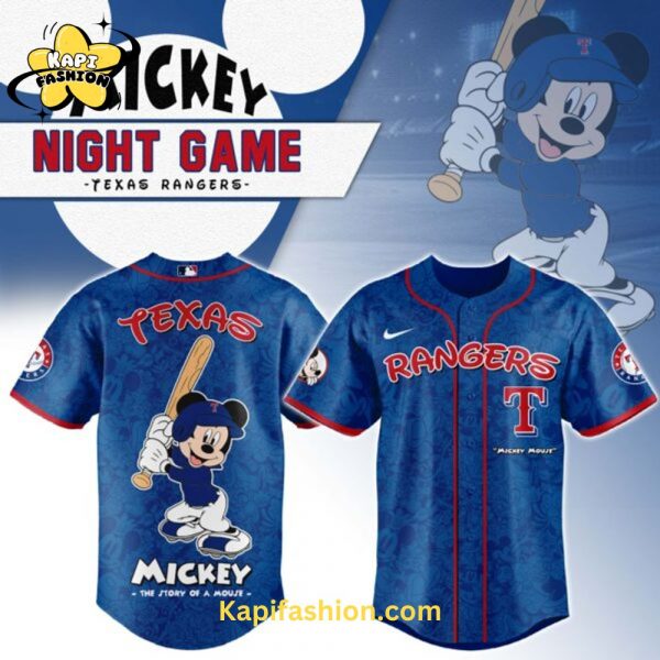 Texas Rangers Mickey Mouse Night Game Jersey V2