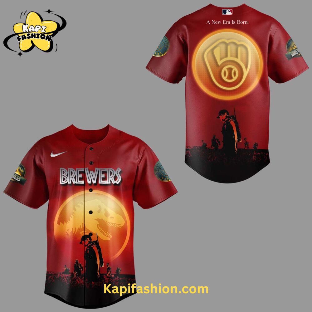 Milwaukee Brewers Baseball Jurassic World Rebirth Limited Edition Jersey Milwaukee Brewers Baseball Jurassic World Rebirth Limited Edition Jersey