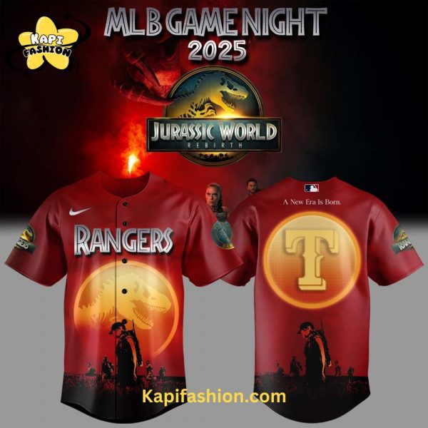 Texas Rangers Baseball Jurassic World Rebirth Limited Edition Jersey
